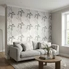 Fekete nagy levél mintás tapéta (10138-10)