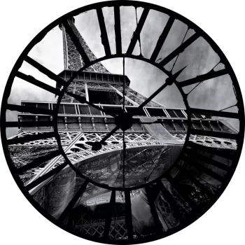   Eiffel Torony az óra mögött vlies poszter, fotótapéta 10215VEZ1 /208x208 cm/