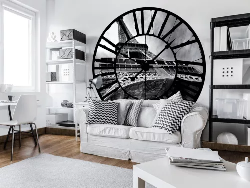 Eiffel Torony az óra mögött vlies poszter, fotótapéta 10215VEZ1 /208x208 cm/