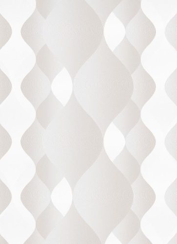 Fehér-bézs modern hullám mintás tapéta (Collage 10286-01)