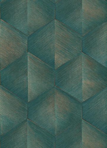 Zöld-arany geometriai mintás tapéta (Fashion for Walls 10370-19)