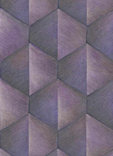 Lila geometriai mintás tapéta (Fashion for Walls 10370-45)