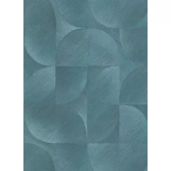   Türkiz kerekített geometriai mintás tapéta (Martinique 10392-19)