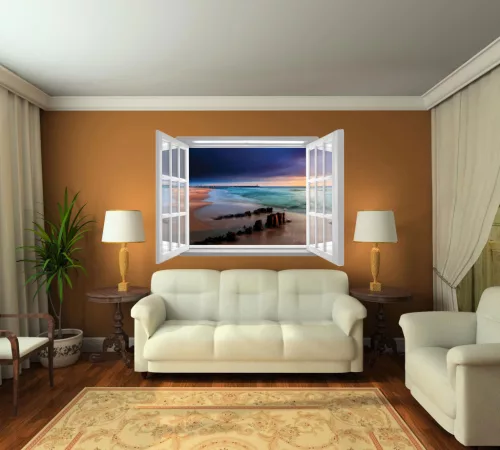 Ablakból a kilátás vlies poszter, fotótapéta 1060VEZ4 /201x145 cm/