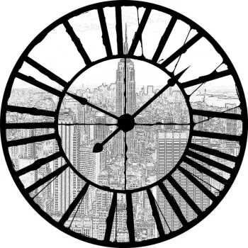   New York az óra mögött vlies poszter, fotótapéta 10688VEZ1 /208x208 cm/