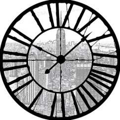 New York az óra mögött vlies poszter, fotótapéta 10688VEZ1 /208x208 cm/