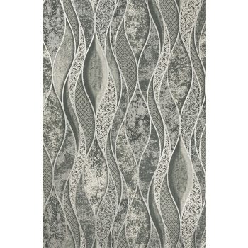 Grafit-ezüst hullám mintás tapéta (1514-21)