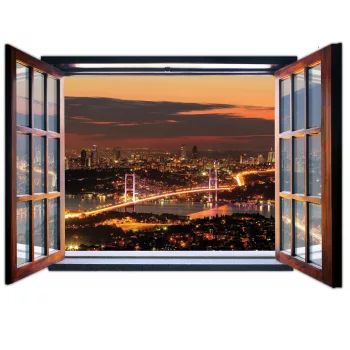   Ablakból a kilátás Isztambul vlies poszter, fotótapéta 1958VEZ4 /201x145 cm/