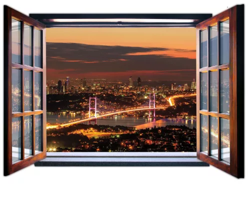 Ablakból a kilátás Isztambul vlies poszter, fotótapéta 1958VEZ4 /201x145 cm/