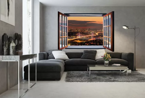 Ablakból a kilátás Isztambul vlies poszter, fotótapéta 1958VEZ4 /201x145 cm/