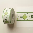 Zöld hullám -négyzet mintás bordűr