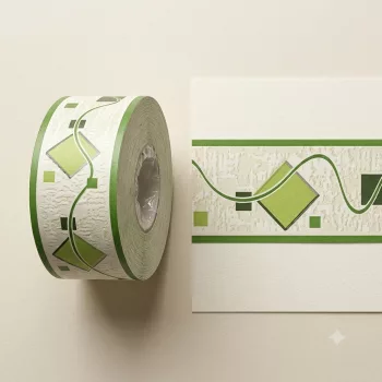 Zöld hullám -négyzet mintás bordűr
