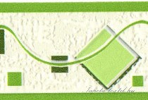 Zöld hullám -négyzet mintás bordűr