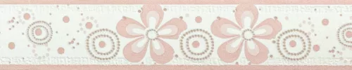 Beige-barna-halvány rózsaszín margaréta mintás bordűr
