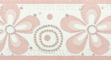 Beige-barna-halvány rózsaszín margaréta mintás bordűr