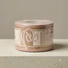 Beige-barna-halvány rózsaszín modern hullám mintás bordűr