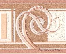 Beige-barna-halvány rózsaszín modern hullám mintás bordűr