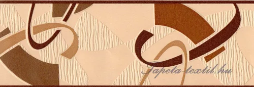 Beige -sötétbarna modern mintás bordűr
