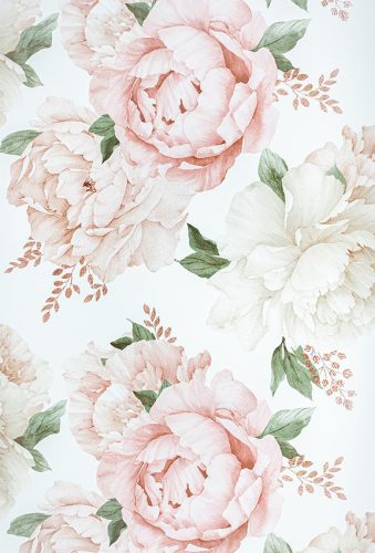Rózsaszín rózsa mintás tapéta (278705)