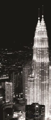 Felhőkarcolók az éjszakában vlies poszter, fotótapéta 286VET /91x211 cm/