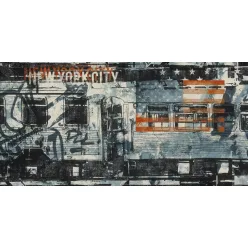   Graffiti mintás vasúti kocsi poszter, fotótapéta 46,5x372 cm