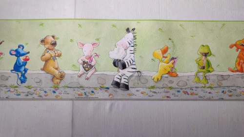 Ebédelő állatok - zöld, gyermek bordűr, (0,17x5 m) (Villa Coppenrath 2017)