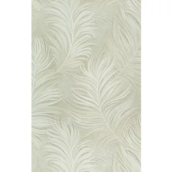 Drapp-ezüst nagy levél mintás tapéta (3250510-61)