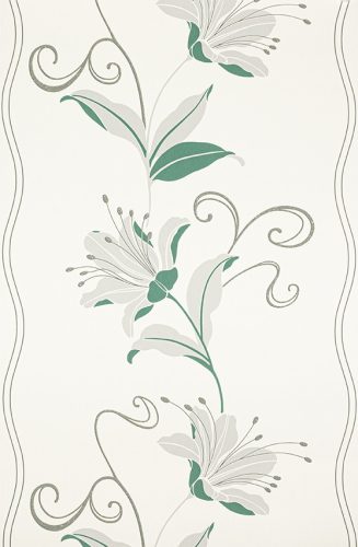 Világosszürke virág mintás tapéta (408843)