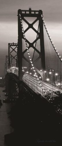 Oakland Bay Bridge éjszaka öntapadós poszter, fotótapéta 419SKT /91x211 cm/