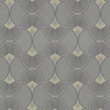   Szürke-fehérarany Art Deco mintás tapéta ( Evora 459331 )
