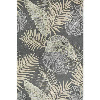 Drapp nagy levél mintás tapéta (5230407-23)