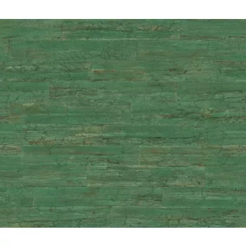Zöld színű falap mintás tapéta  (537048)
