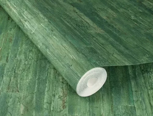 Zöld színű falap mintás tapéta  (537048)