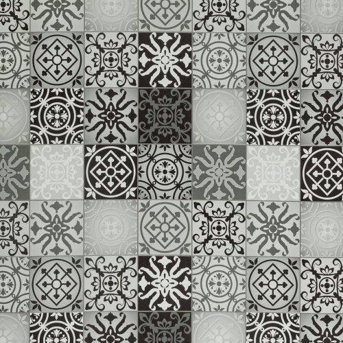 Gekkofix TILES BLACK AND WHITE öntapadós tapéta 45 cm x 15 m