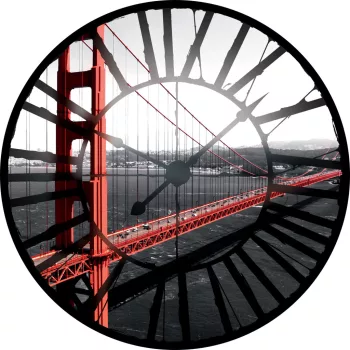   Óra, Golden Gate Bridge vlies poszter, fotótapéta 625VEZ1 /208x208 cm/