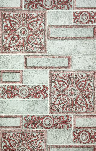 Dekorativ bordó csempe mintás tapéta (6310-06)