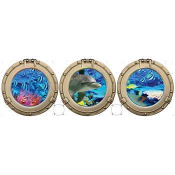   Hajóablakból vlies poszter, fotótapéta 667VEZ2 /312x104 cm/