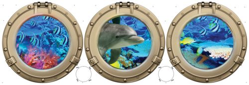 Hajóablakból vlies poszter, fotótapéta 667VEZ2 /312x104 cm/