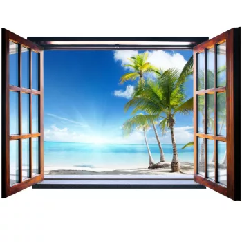  Kilátás az ablakból vlies poszter, fotótapéta 720VEZ4 /201x145 cm/