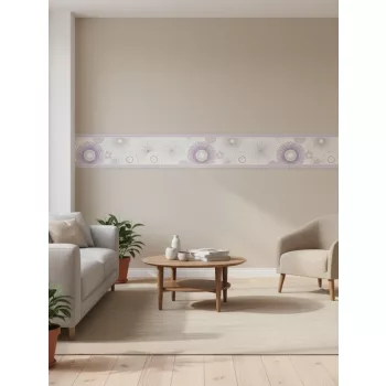 Grafika szürke-lila bordűr, (0,265x5 m)