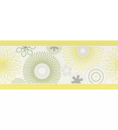 Grafika citromsárga-zöld bordűr, (0,265x5 m)