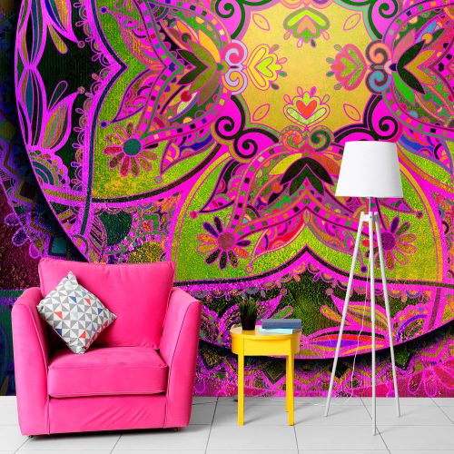 Fotótapéta - Mandala: Pink Expression, 98x70 cm, Öntapadós