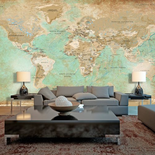 XXL Fotótapéta - Turquoise World Map II