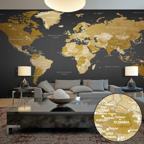 Fotótapéta - World Map: Modern Geography II, 490x280 cm, Öntapadós