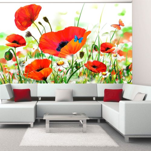Fotótapéta - Country poppies, 200x154 cm