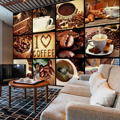 Fotótapéta - Coffee - Collage, 200x140 cm