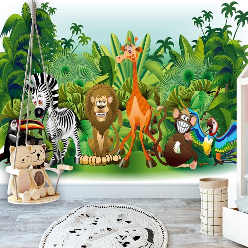 Fotótapéta - Jungle Animals, 294x210 cm, Öntapadós