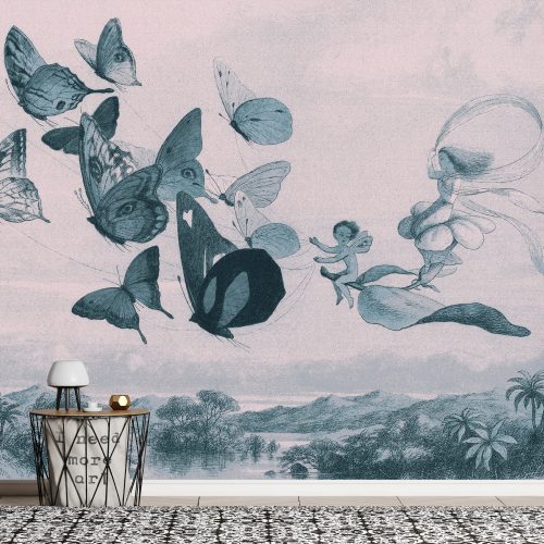 Fotótapéta - Butterflies and Fairy, 98x70 cm, Öntapadós