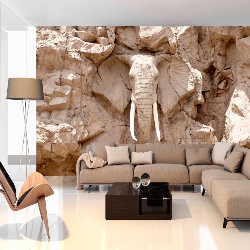Fotótapéta - Elephant Carving (South Africa), 98x70 cm, Öntapadós