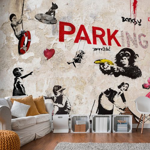 Fotótapéta - [Banksy] Graffiti Collage, 300x210 cm